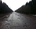 Участок дороги от п Любытино до г. Боровичи - требует капитального ремонта !!! На фото  - участок дороги Ваасильково - Окладнево. Ямы !!!
