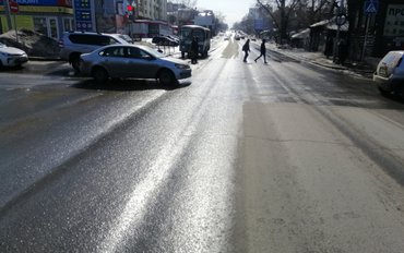 Колейность, основной дефект центральных улиц в Томске