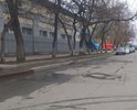 На ул. Белоозерская около Администрации Октябрьского района разрушается асфальт.