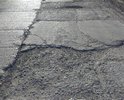 Разбитая дорога от аэропорта Домодедово