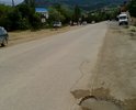 аварийный участок дороги Феодосия-Ялта на закрытом повороте