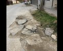 Разбитый участок дороги, ямы, глыбы