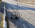 На участке подъема от Южнобережного шоссе к Старому Севастопольскому шоссе встречаются трещины и выбоины в асфальте; в некоторых местах дорожное полотно деформируется; люк не закрыт - крышка отсутствует; на дороге разлит и засох бетон.