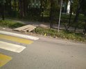 Пешеходный переход в никуда , брошены доски через канаву и те сломаны