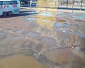 Площадь у автовокзала в г.Остров,Псковской области в разбитом состоянии, сплошные ямы, автобусы проваливаются.Бардак.