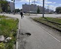 Локальный провал тротуара по ул. Елизаровых
