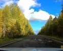 Многочисленные ямы на 65-66 км трассы Ухта - Вуктыл