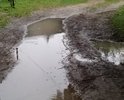 В центре деревни Рябцево нет нормальной дороги! После небольшого дождя, сразу образовывается грязевая "каша" на дороге!