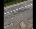 На всем протяжении дороги от Демянска до Марево повреждение дорожного покрытия. Глубина ям от 30 см, ширина ям во всю ширину дороги.