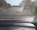 Провалы на стыке дороги и моста после поворота на село Чистополье в сторону села Гаскино. Разбито дорожное полотно перед селом Смирновка.